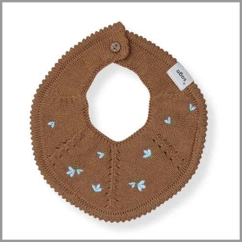 Saga Copenhagen Knitted Baby Bib Tahin
