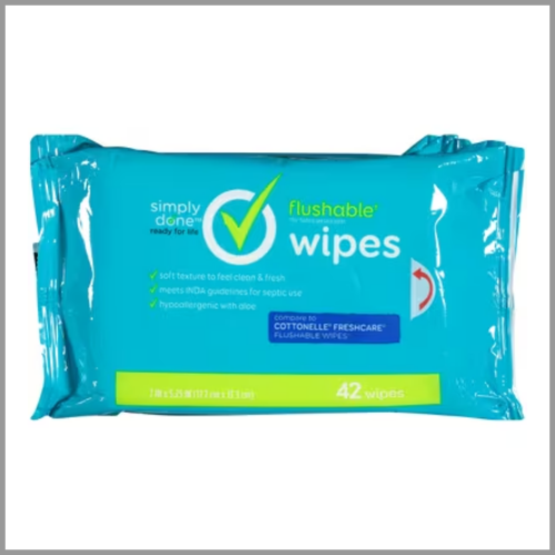 Simply Done Flushable Wipes 42ct