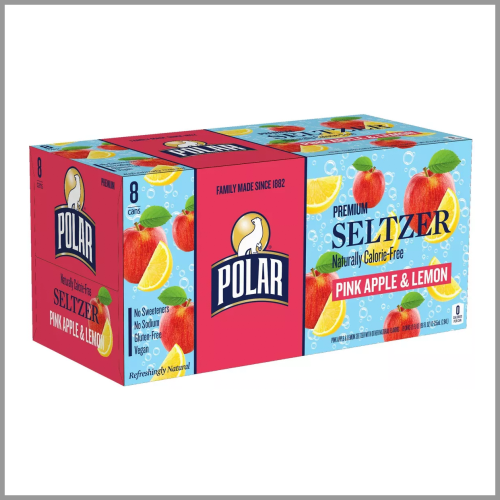 Polar Seltzer Pink Apple Lemon 8pk