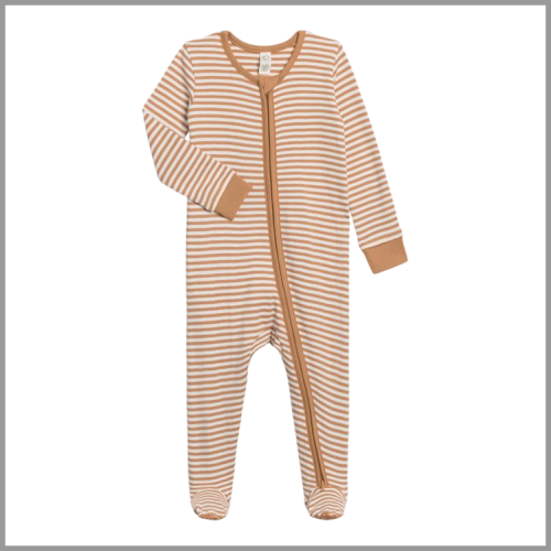 Colored Organics Peyton Zipper Sleeper Ginger Stripe 0-3mo