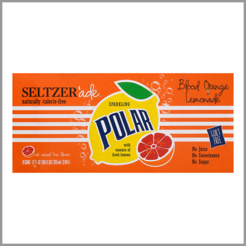 Polar Seltzerade Blood Orange Lemonade 8pk