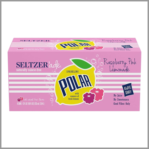 Polar Seltzerade Raspberry Pink Lemonade 8pk