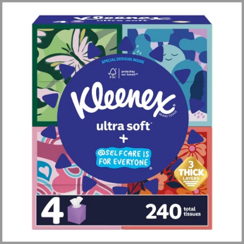 Kleenex Tissues Ultra Soft 60ct 4pk