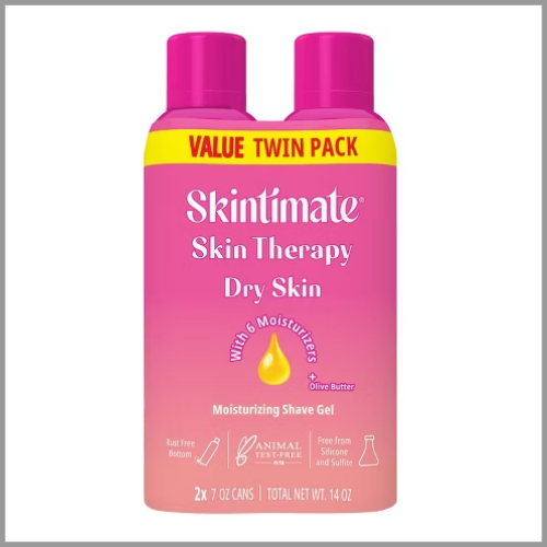 Skintimate Shave Gel SkinTherapy Moisturizing Dry Skin 7oz 2pk