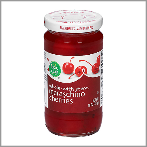 Food Club Maraschino Cherries with Stem 10oz