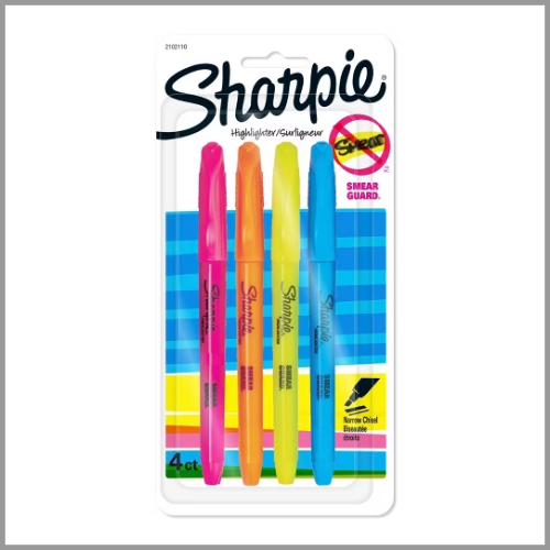 Sharpie Highlighter Assorted Colors 4pk