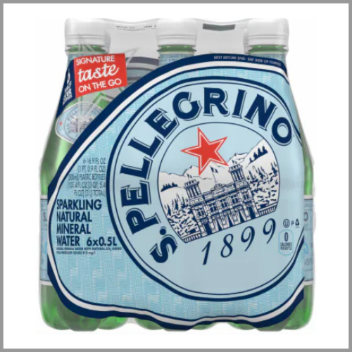 San Pellegrino Sparkling Natural Mineral Water 16.9floz 6pk