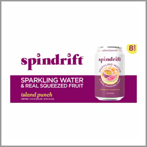 Spindrift Sparkling Water and Real Squeezed Fruit Island Punch 12floz 8pk