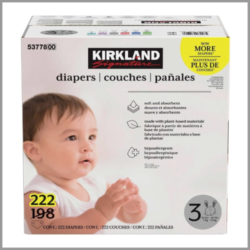 Kirkland Diapers Size 3 222ct