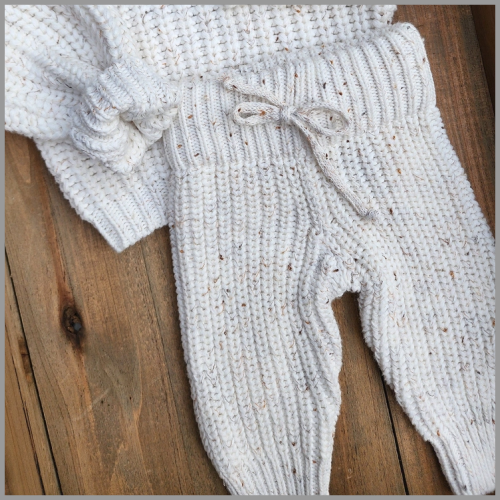 Olive and Cradle Chunky Braided Pants Coco Speckle 3-6mo