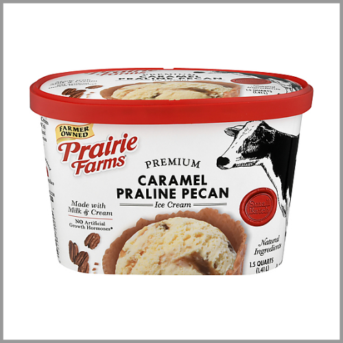 Prairie Farms Ice Cream Caramel Praline Pecan 1.5qt