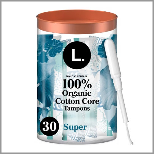 L Organic Tampons Cotton Full Size Super 30pk