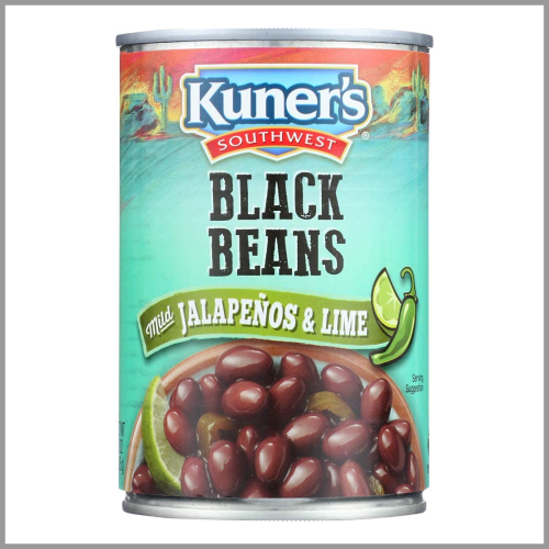 Kuners Black Beans Mild Jalapenos and Lime 15oz