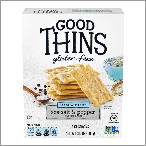 Good Thins Rice Snacks Gluten Free Sea Salt and Pepper 3.5oz