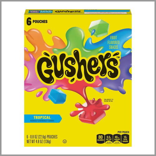 Gushers Fruit Flavored Snacks Tropical 0.8oz 6pk