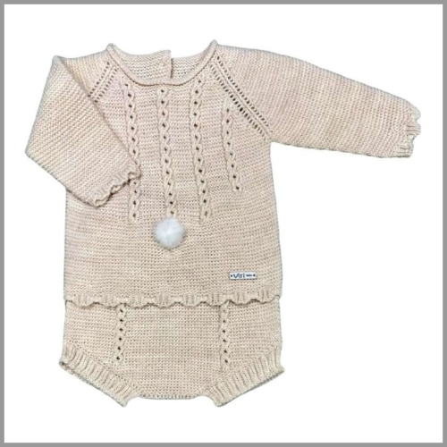 Visi Knit Baby Set Beige 2pc 9mo