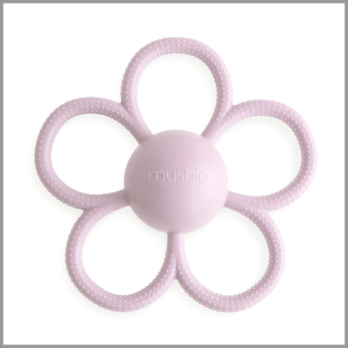 Mushie Rattle Teether Daisy Soft Lilac