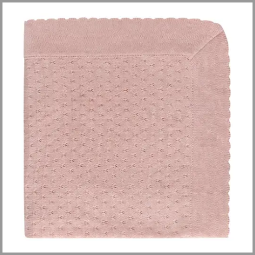 Bon Knit Sky Baby Blanket Rose