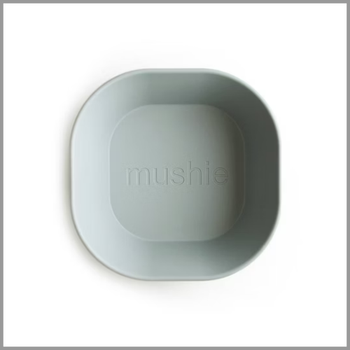 Mushie Dinner Bowl Square Sage 2pk