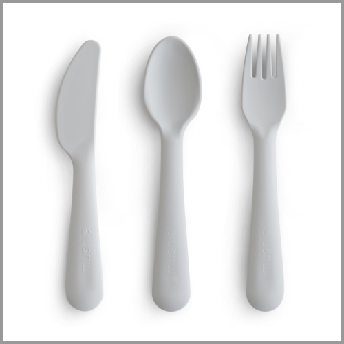 Mushie Dinnerware Cutlery Set Cloud