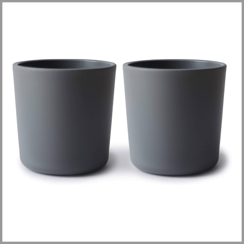 Mushie Dinnerware Cup Smoke 2pk