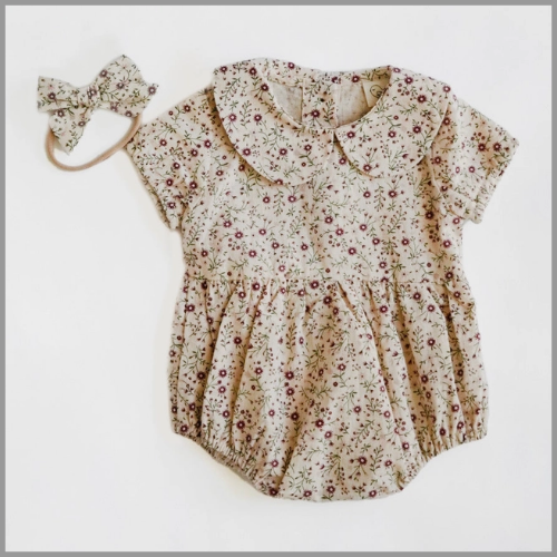 Olive and Cradle Floral Romper Allie 6-12mo