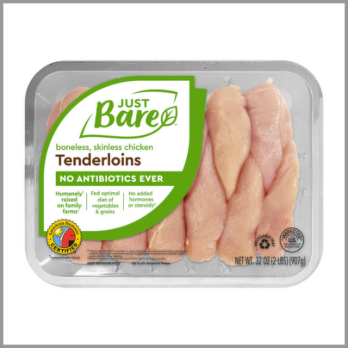 Just Bare Boneless Skinless Chicken Tenderloins 2lbs