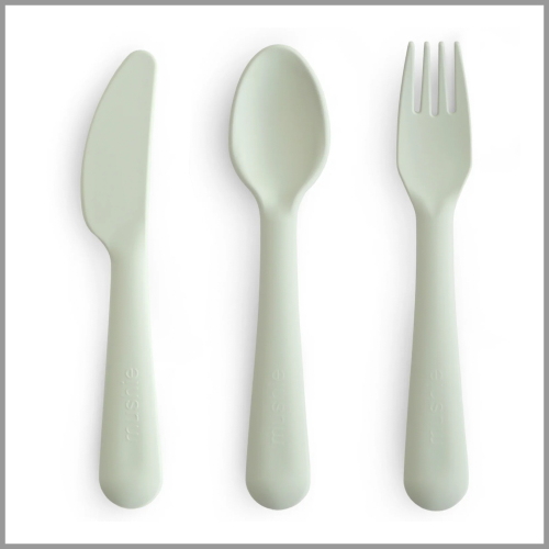 Mushie Dinnerware Cutlery Set Sage