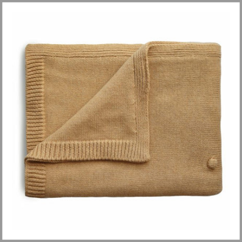 Mushie Textured Dots Baby Blanket Mustard Melange