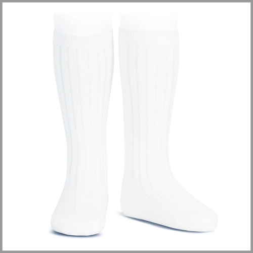 Condor Socks Basic Rib Knee White 0