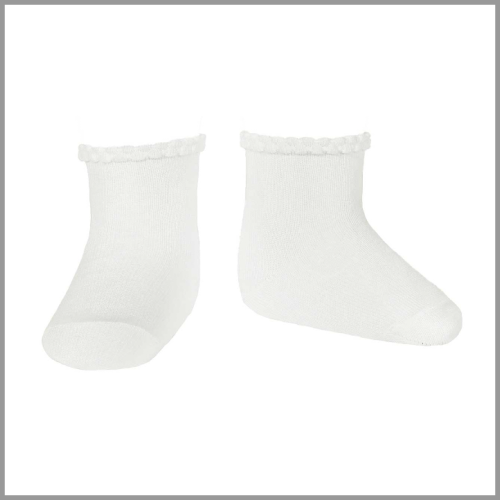 Condor Socks Basic Purl Cuff White Size 0