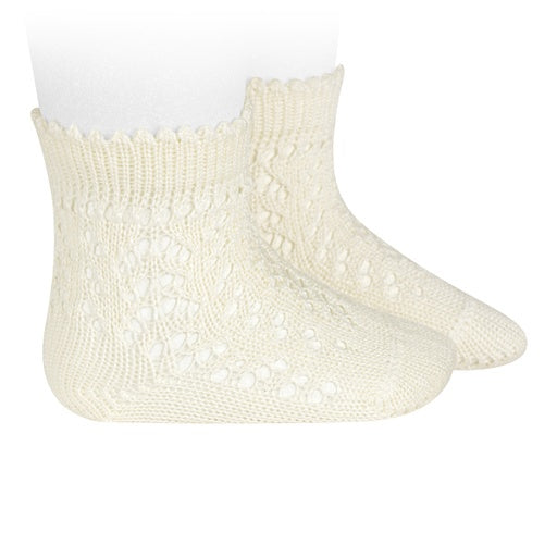 Condor Perle Crochet Sock Cream Size 6