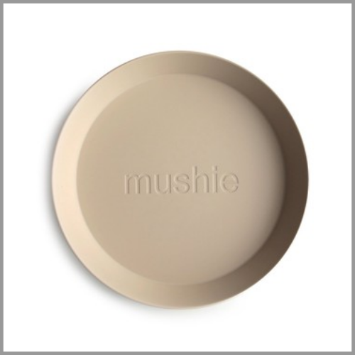 Mushie Dinner Plate Round Vanilla 1ea