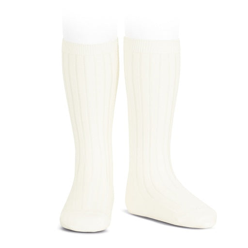 Condor Knee Socks Basic Rib Cream Size 2