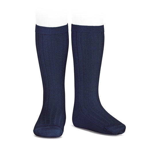 Condor Knee Socks Basic Rib Navy Size 00