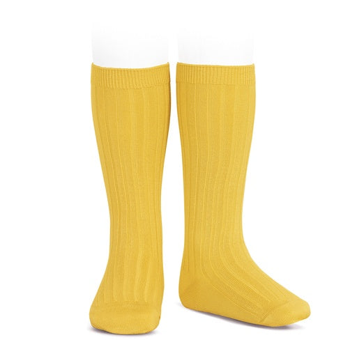 Condor Knee Socks Basic Rib Mustard Size 2