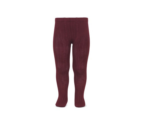 Condor Tights Basic Rib Burgundy Size 2