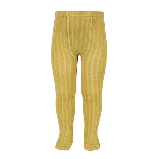Condor Tights Basic Rib Mustard Size 0