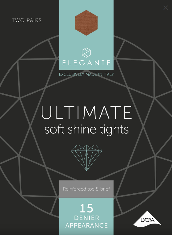 Elegante Tights Ultimate Soft Shine 15 Denier Medium Bronze Glow 2pk