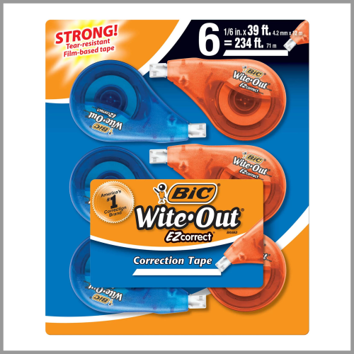 Bic Wite Out Correction Tape 6ct