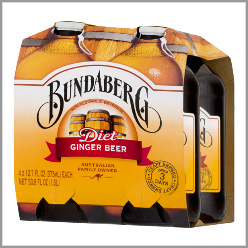 Bundaberg Ginger Beer Diet 12.7oz 4pk
