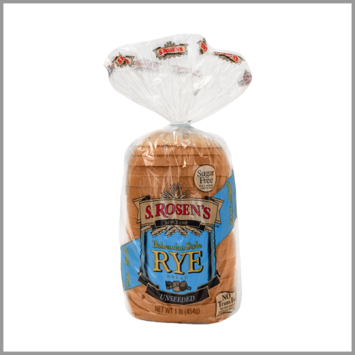 S Rosens Bread Bohemian Style Unseeded Thincut Rye 1lb