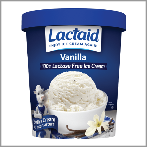 Lactaid Ice Cream 100% Lactose Free Vanilla 1qt