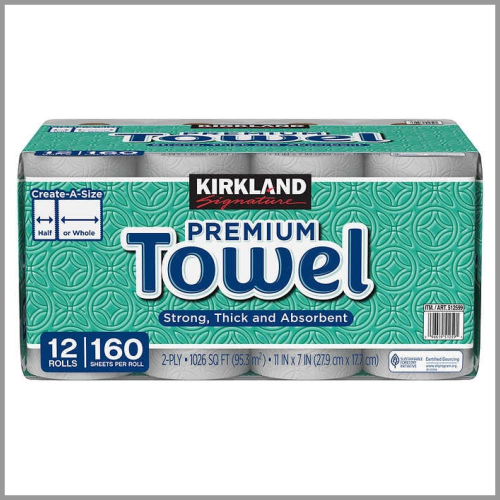 Kirkland Paper Towel Premium 2ply 160sheets 12pk