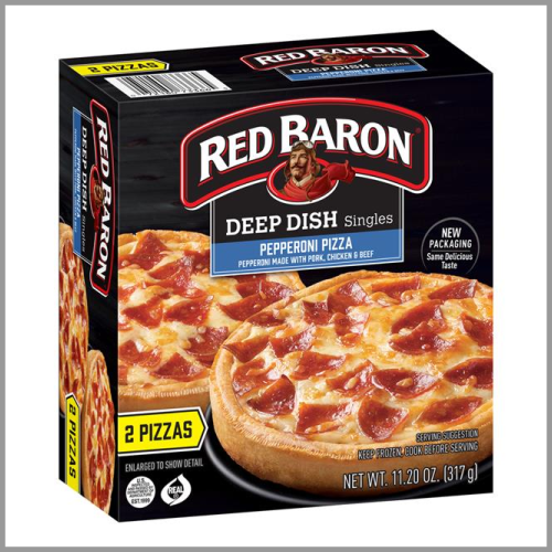 Red Baron Pizza Deep Dish Pepperoni 11.2oz 2pk