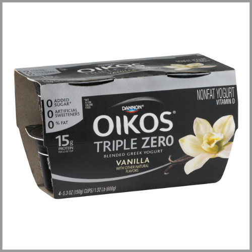Oikos Greek Yogurt Triple Zero Vanilla 5.3oz 4pk