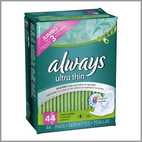 Always Pads Ultra Thin Super Long with FlexiWings Size 2 44ct