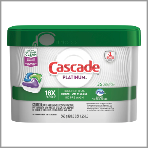 Cascade Dishwasher Platinum Actionpac Fresh 36ct