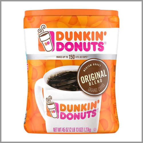 Dunkin Donuts Coffee Original Blend Medium Roast Ground 45oz Canister