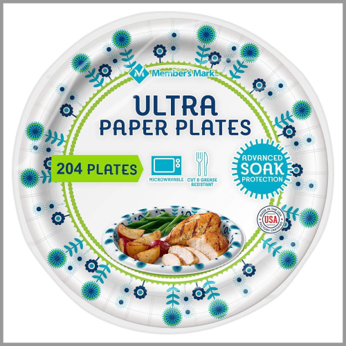 Members Mark Ultra Paper Plates 10in 204pk